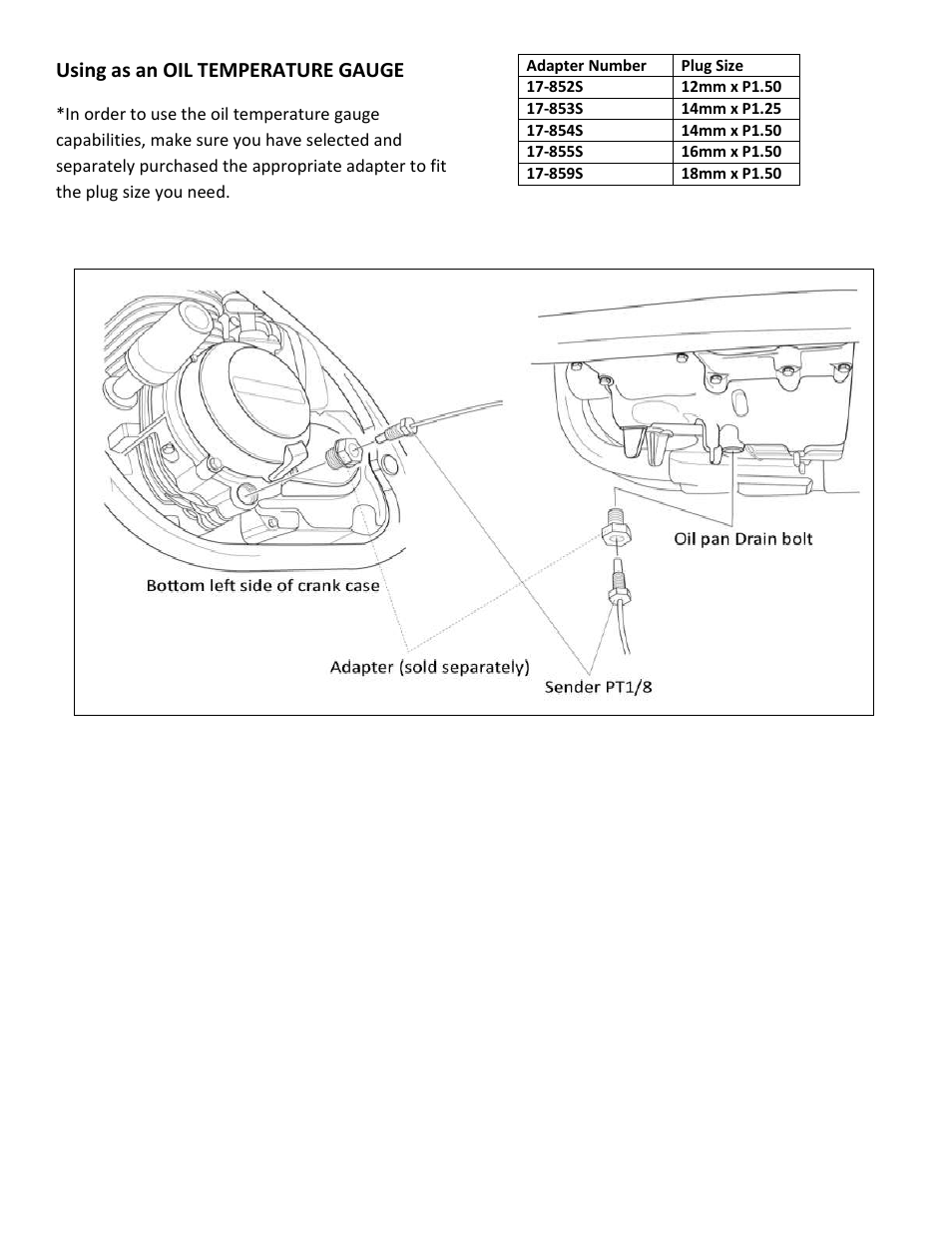 Using as an oil temperature gauge | Shindy 17-841 AQUAPROVA Temp Gauge with Light User Manual | Page 3 / 8