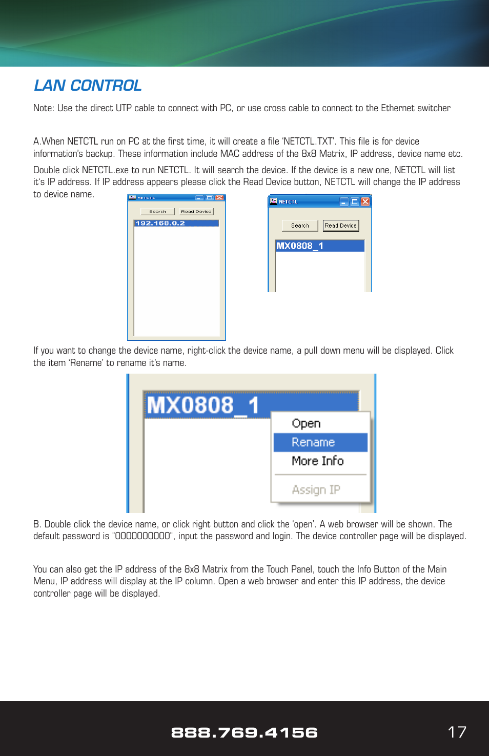 17 lan control | VANCO VPW-280759 User Manual | Page 17 / 32