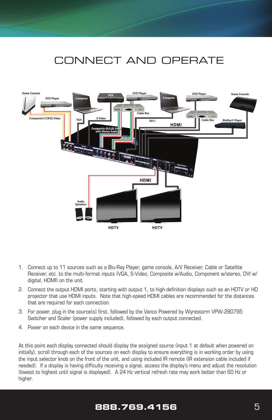Connect and operate | VANCO VPW-280795 User Manual | Page 5 / 8