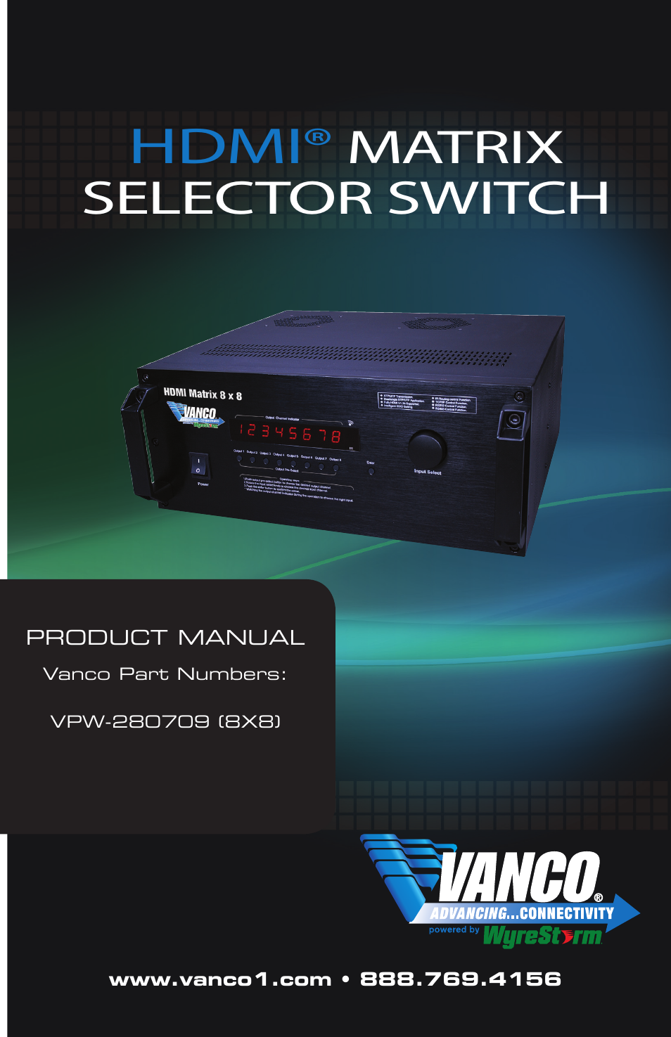 VANCO VPW-280709 (8X8) User Manual | 20 pages