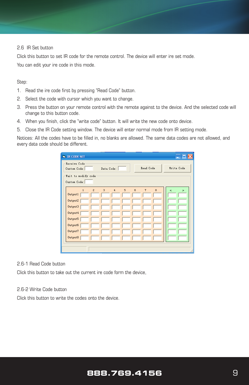 VANCO VPW-280709 (8X8) User Manual | Page 9 / 20