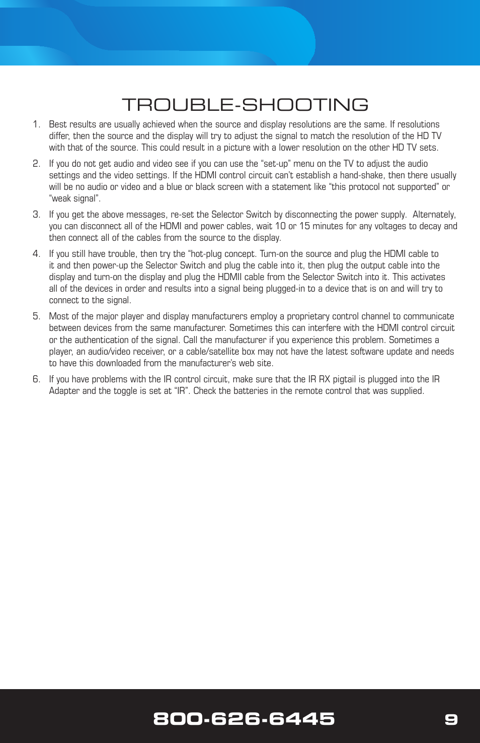 Trouble-shooting | VANCO 280711 (3x1) User Manual | Page 9 / 12