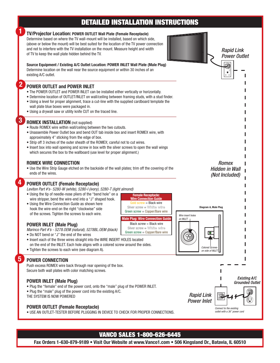 Detailed installation instructions | VANCO Rapid Link with Surge User Manual | Page 2 / 2