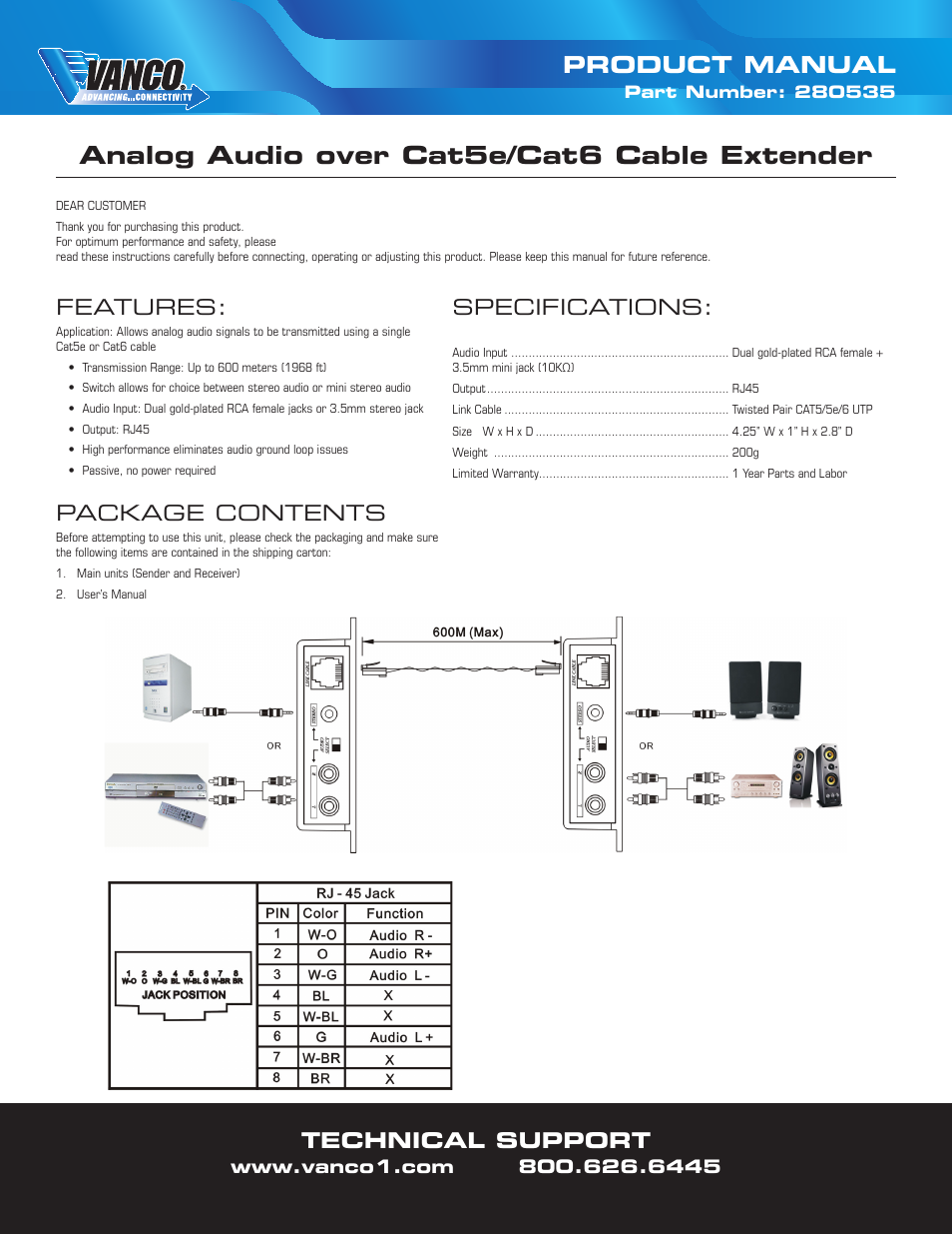 VANCO 280535 User Manual | 1 page
