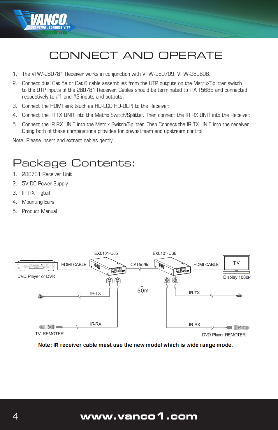 Connect and operate package contents | VANCO VPW-280608 User Manual | Page 4 / 8