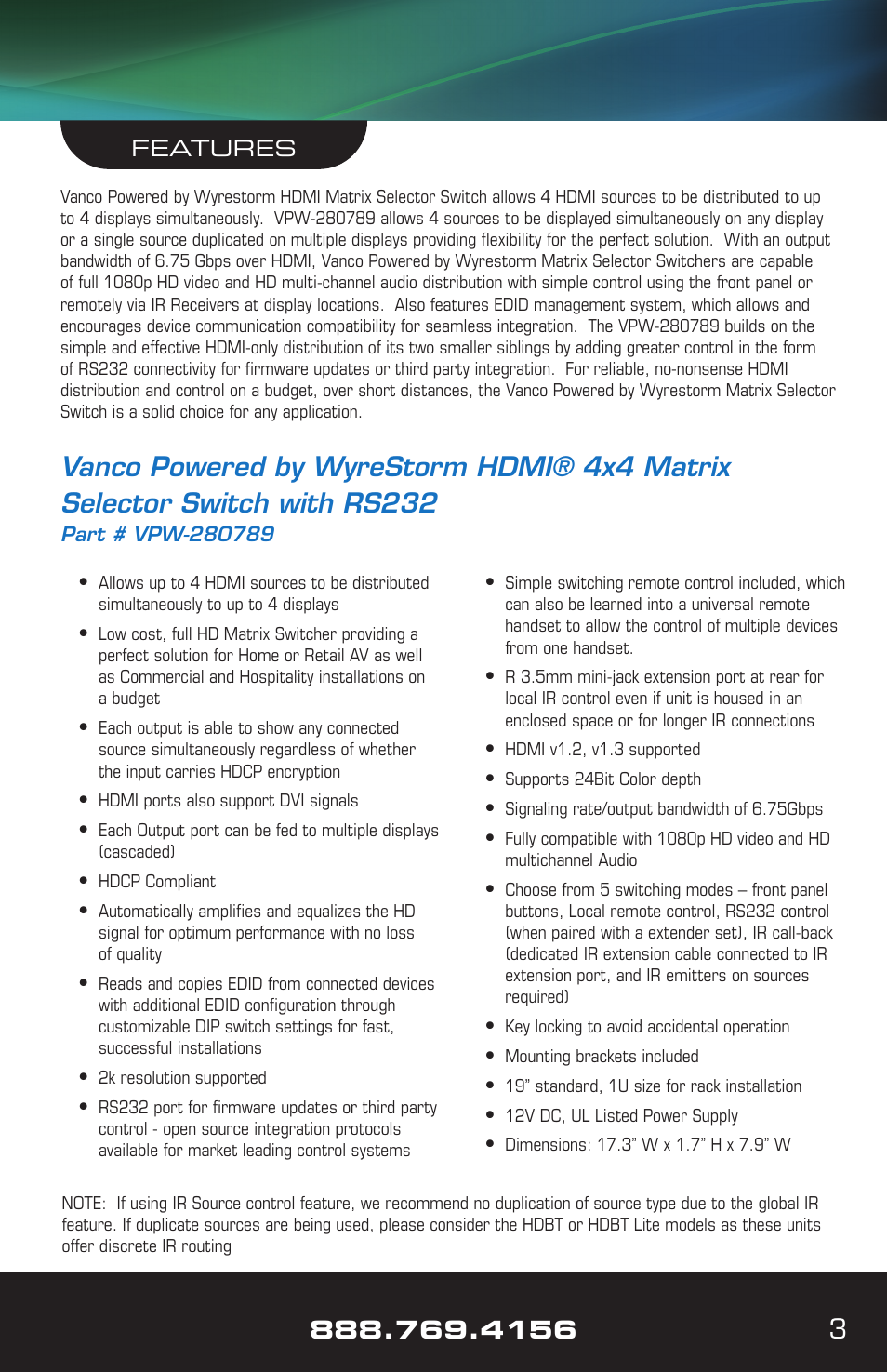 VANCO VPW-280789 (4X4) User Manual | Page 3 / 8