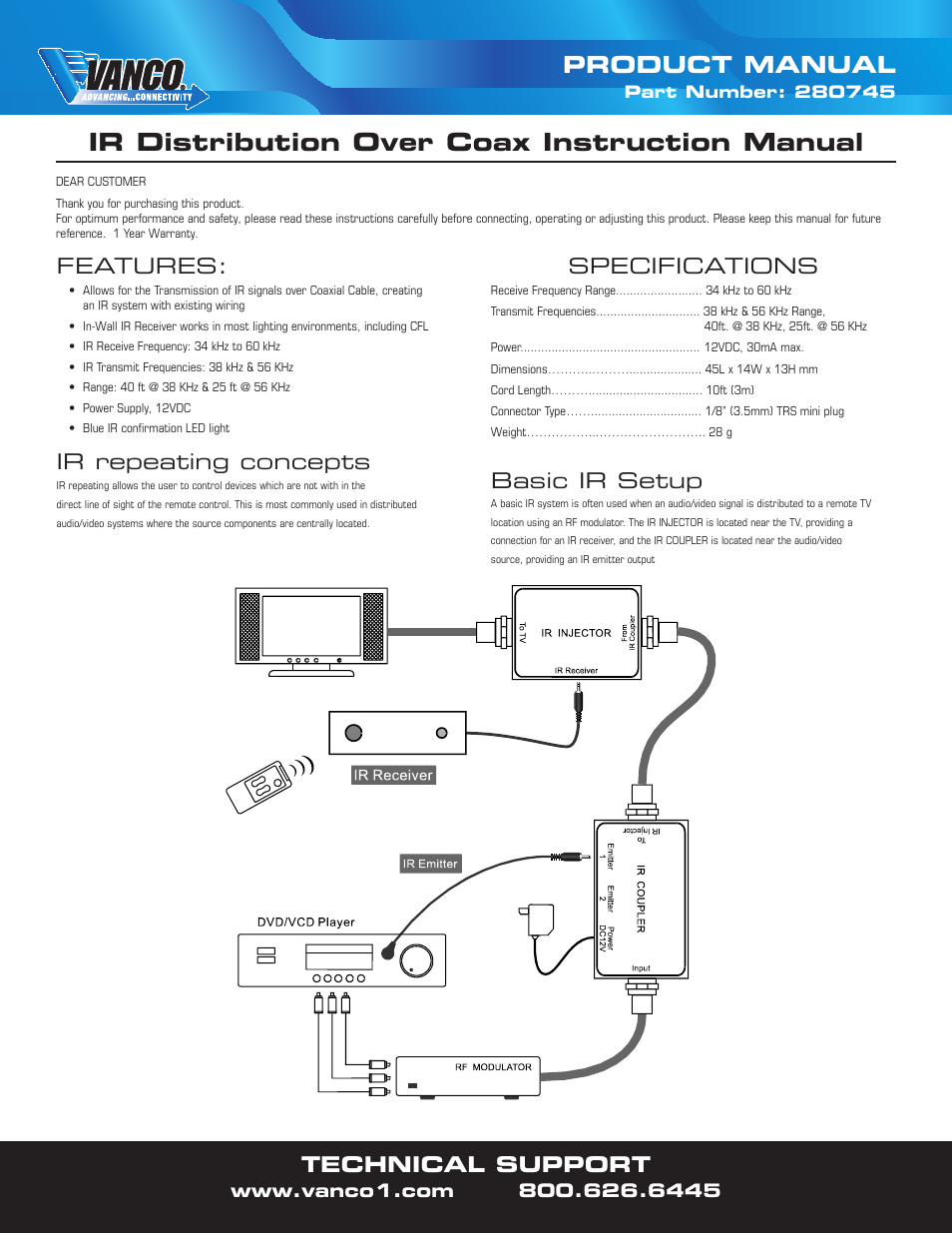 VANCO 280745 User Manual | 2 pages