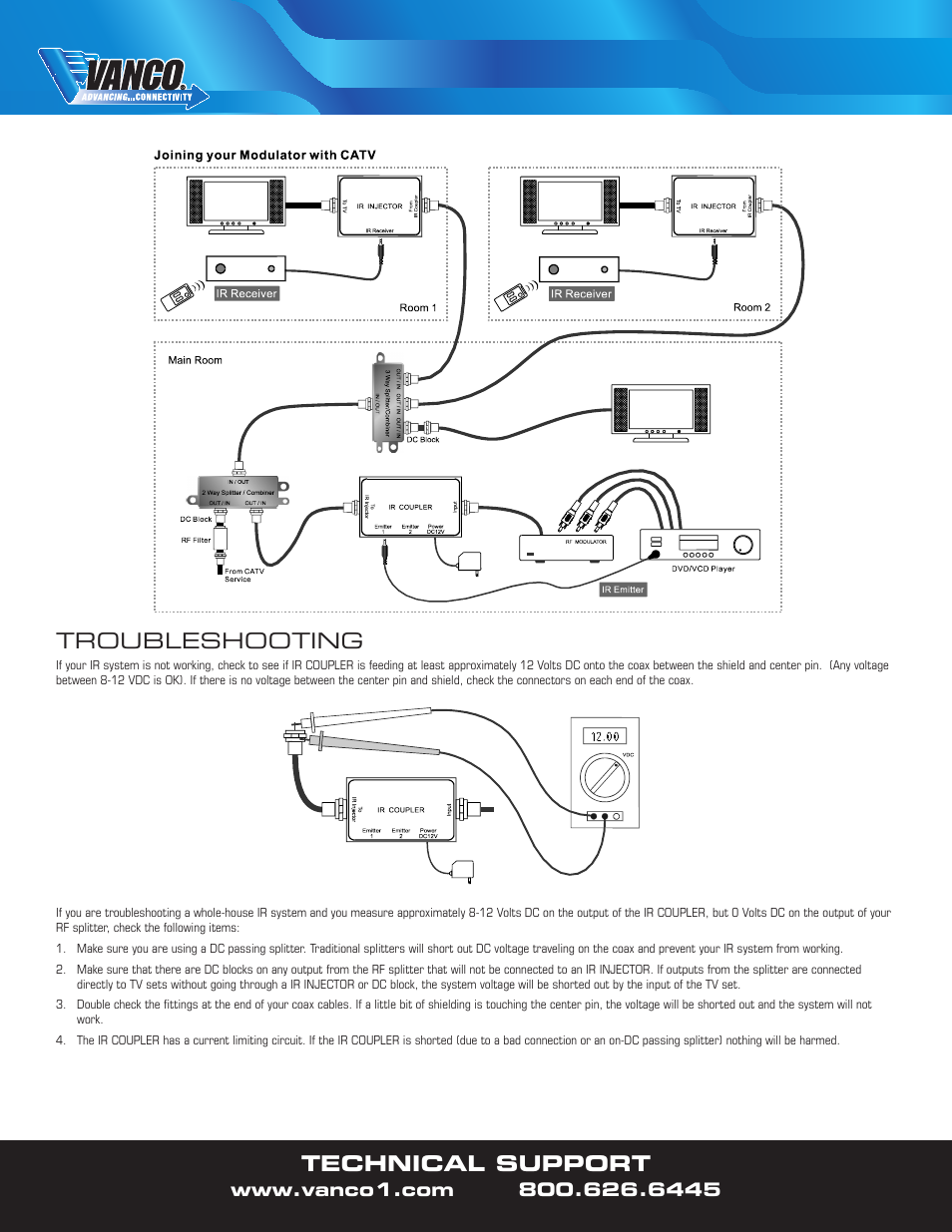 Technical support, Troubleshooting | VANCO 280745 User Manual | Page 2 / 2