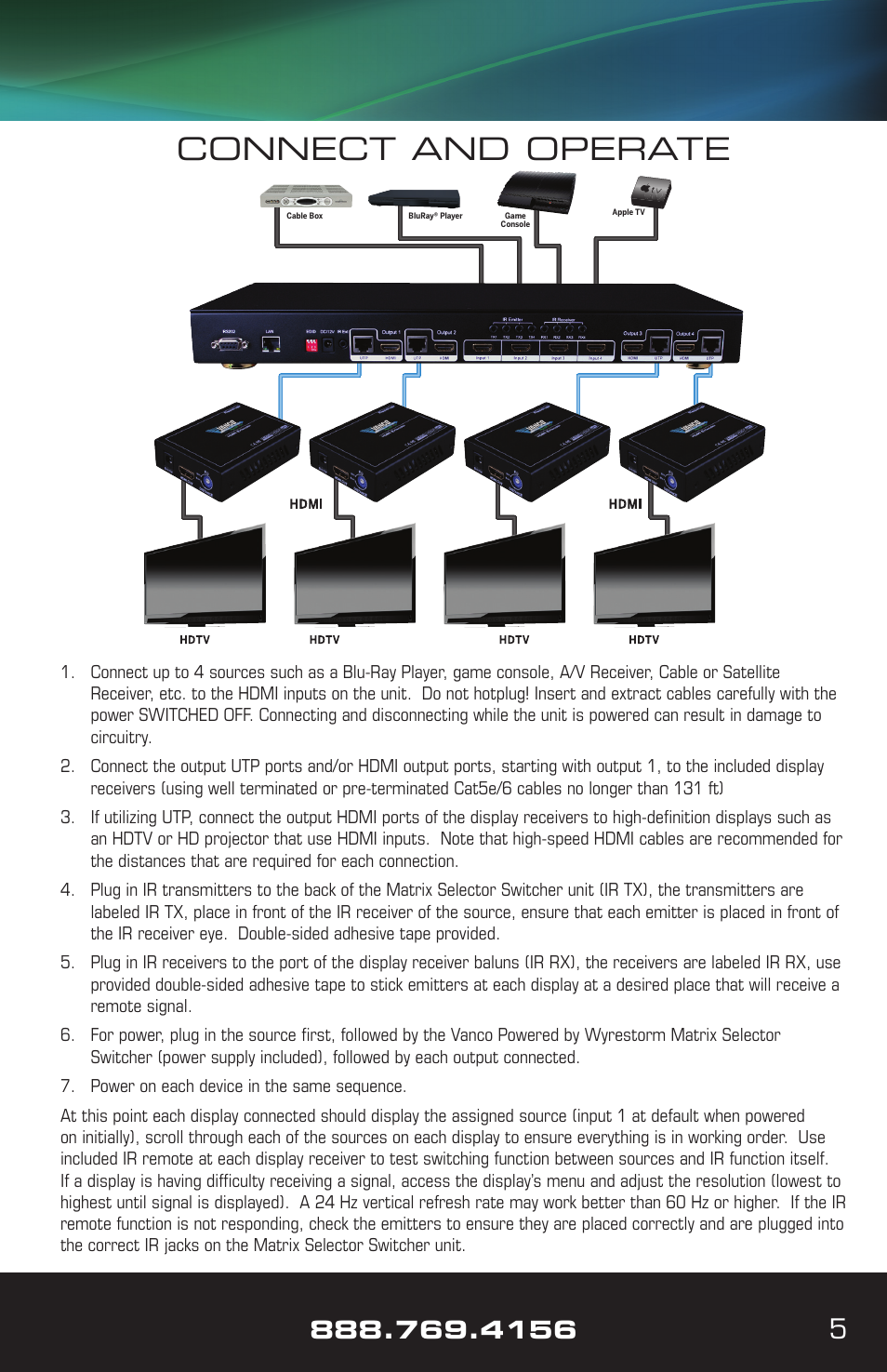 Connect and operate | VANCO VPW-280794 User Manual | Page 5 / 8