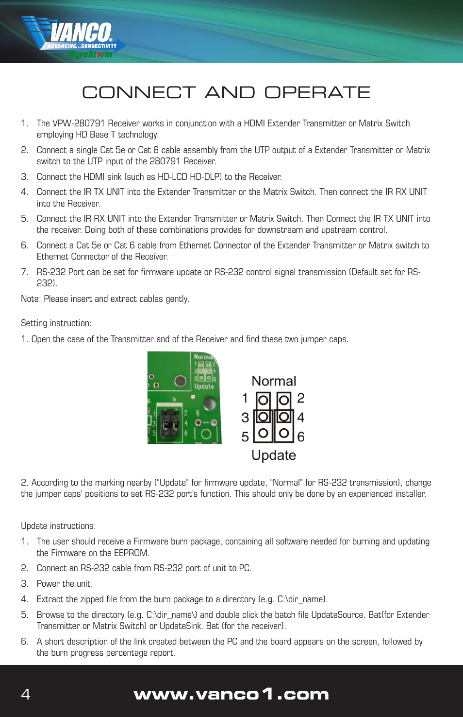 Connect and operate | VANCO VPW-280791 User Manual | Page 4 / 8