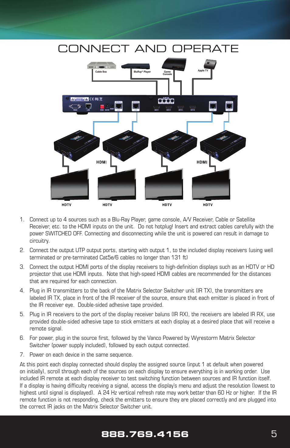 Connect and operate | VANCO VPW-280755 User Manual | Page 5 / 20