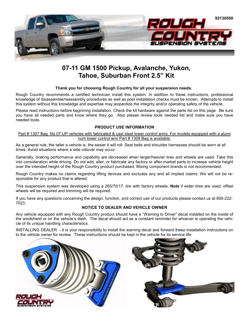Rough Country 1305 User Manual | 4 pages