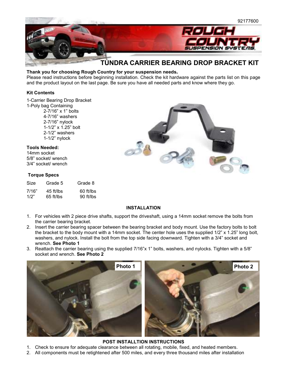 Rough Country 1776 User Manual | 1 page