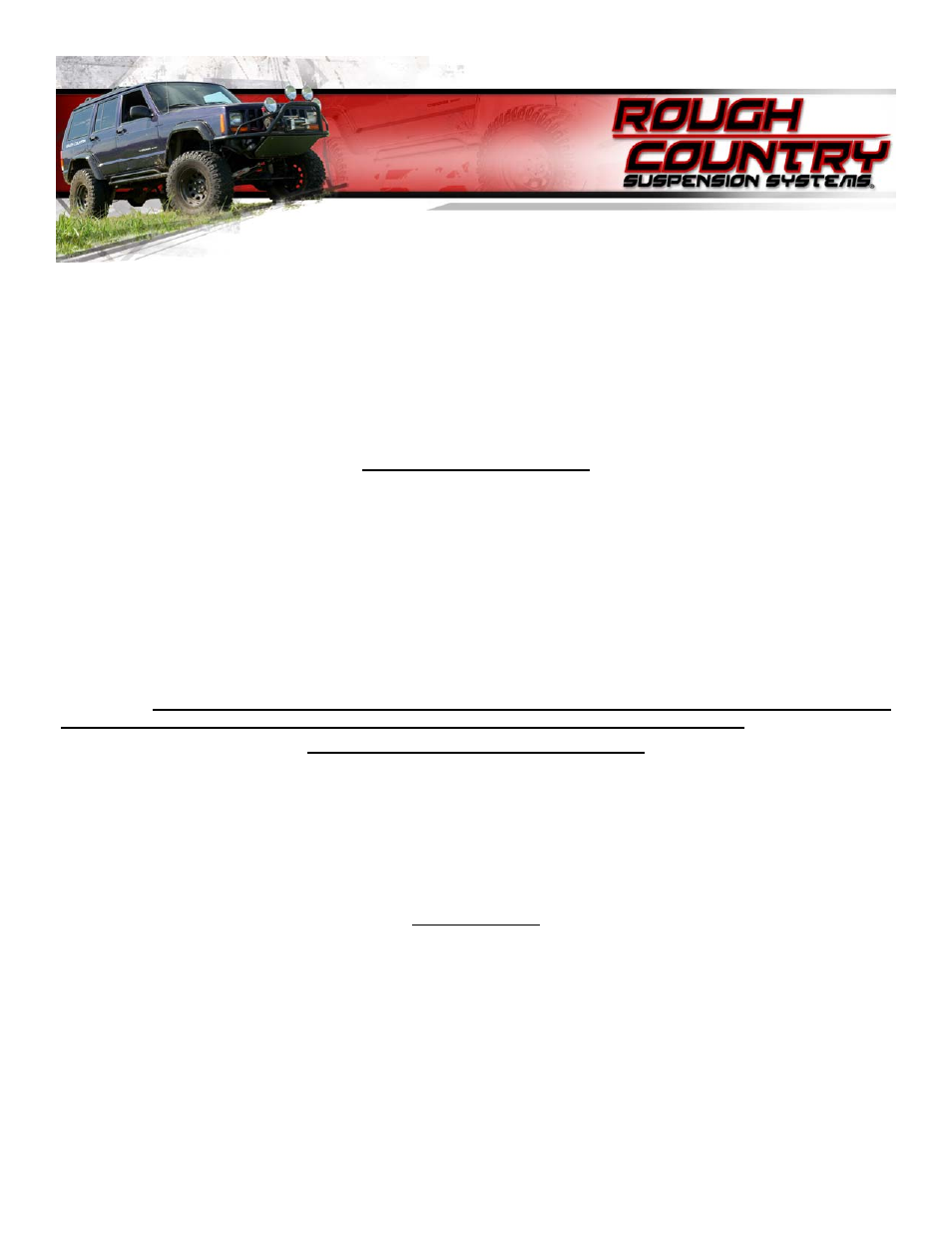 Rough Country 1117 User Manual | 4 pages