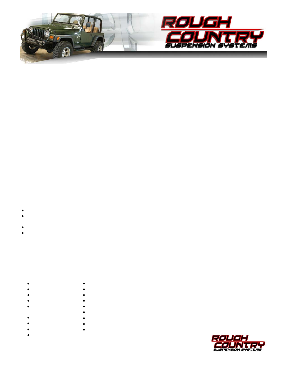 Rough Country 663U User Manual | 8 pages