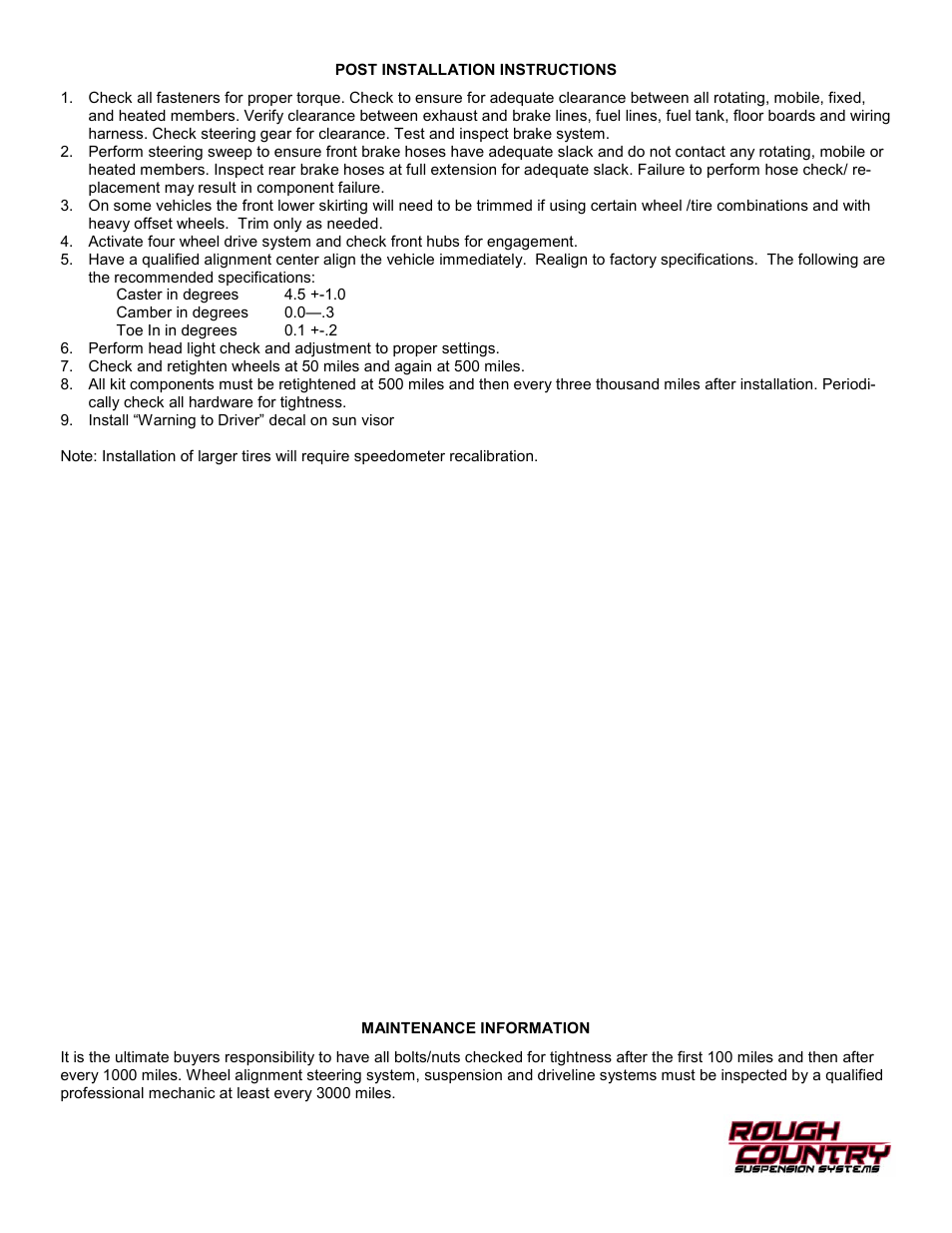 Rough Country 297N2 User Manual | Page 12 / 12