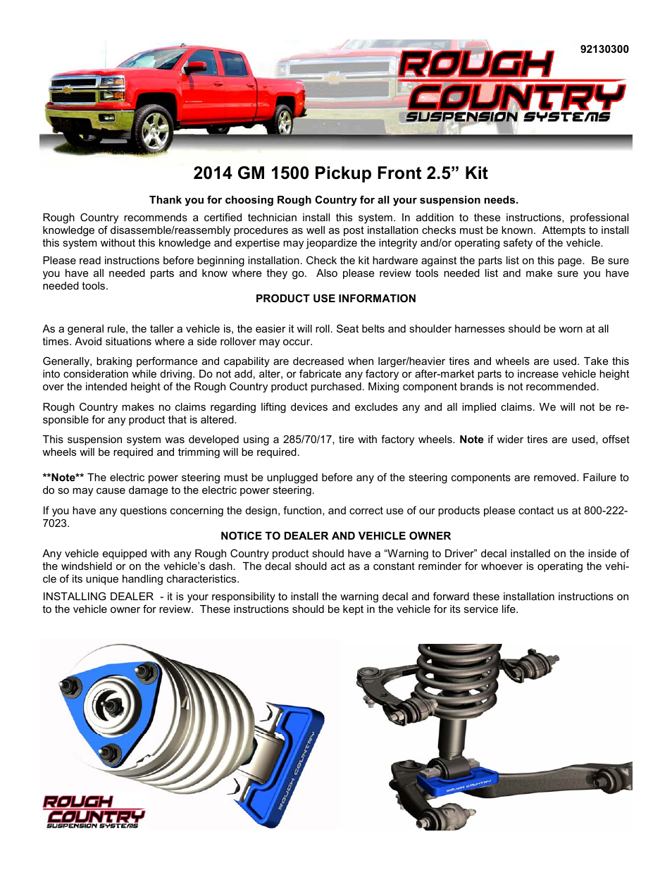 Rough Country 1303 User Manual | 4 pages