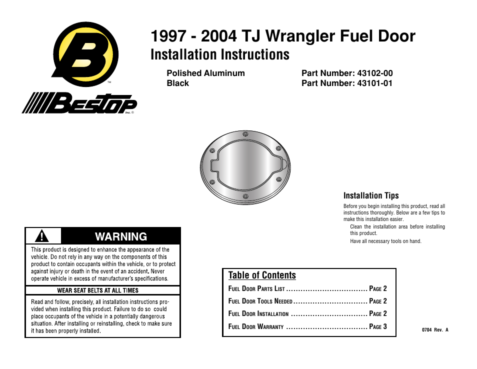 Rough Country 43102-00 User Manual | 3 pages