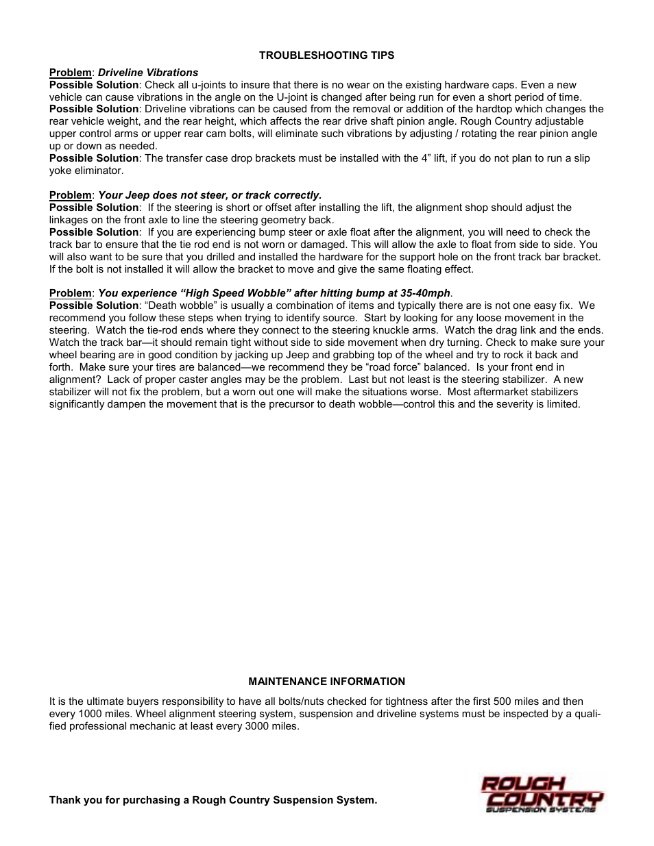 Rough Country 907S User Manual | Page 12 / 12