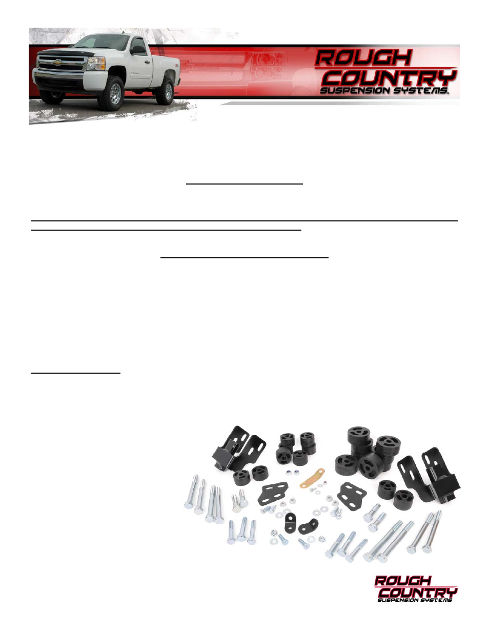 Rough Country RC701 User Manual | 12 pages