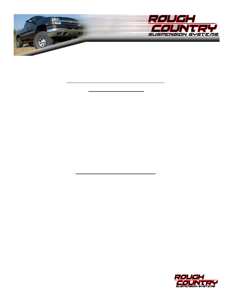 Rough Country 273N2 User Manual | 4 pages