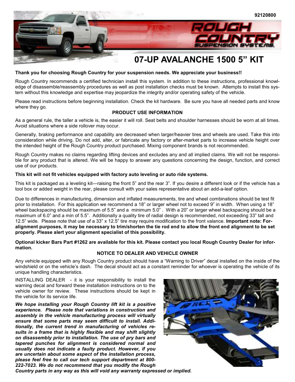 Rough Country 208 User Manual | 12 pages