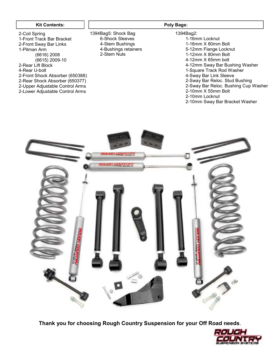 Rough Country 394.24 User Manual | Page 6 / 6