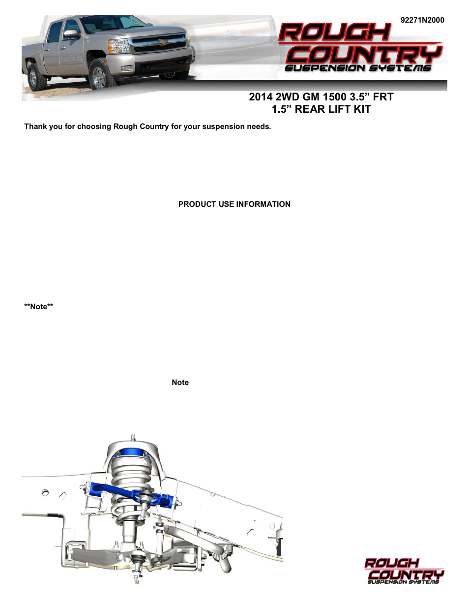 Rough Country 284.20 User Manual | 6 pages