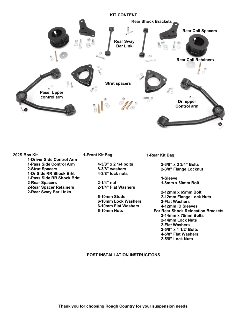 Rough Country 202S User Manual | Page 8 / 8