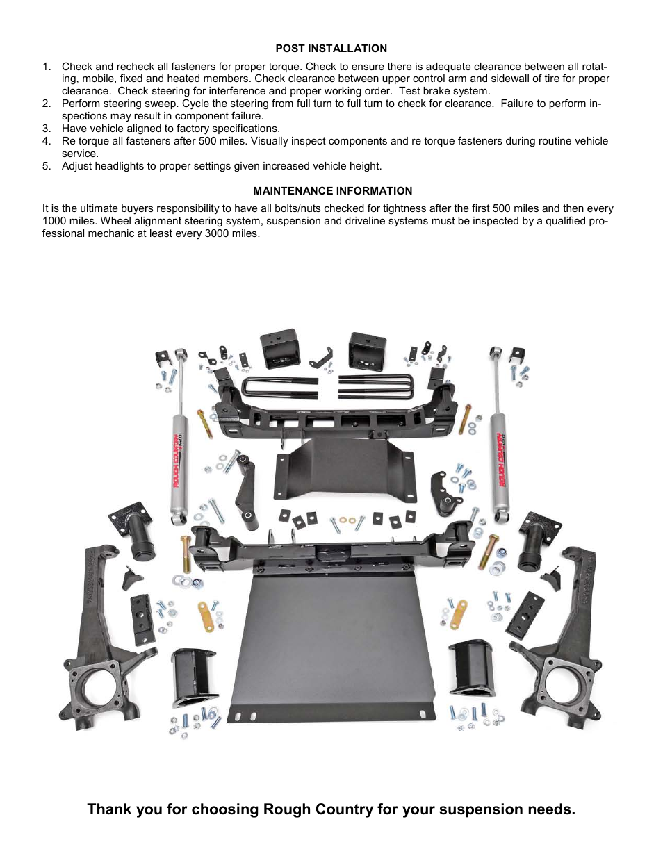Rough Country 747.20 User Manual | Page 12 / 12