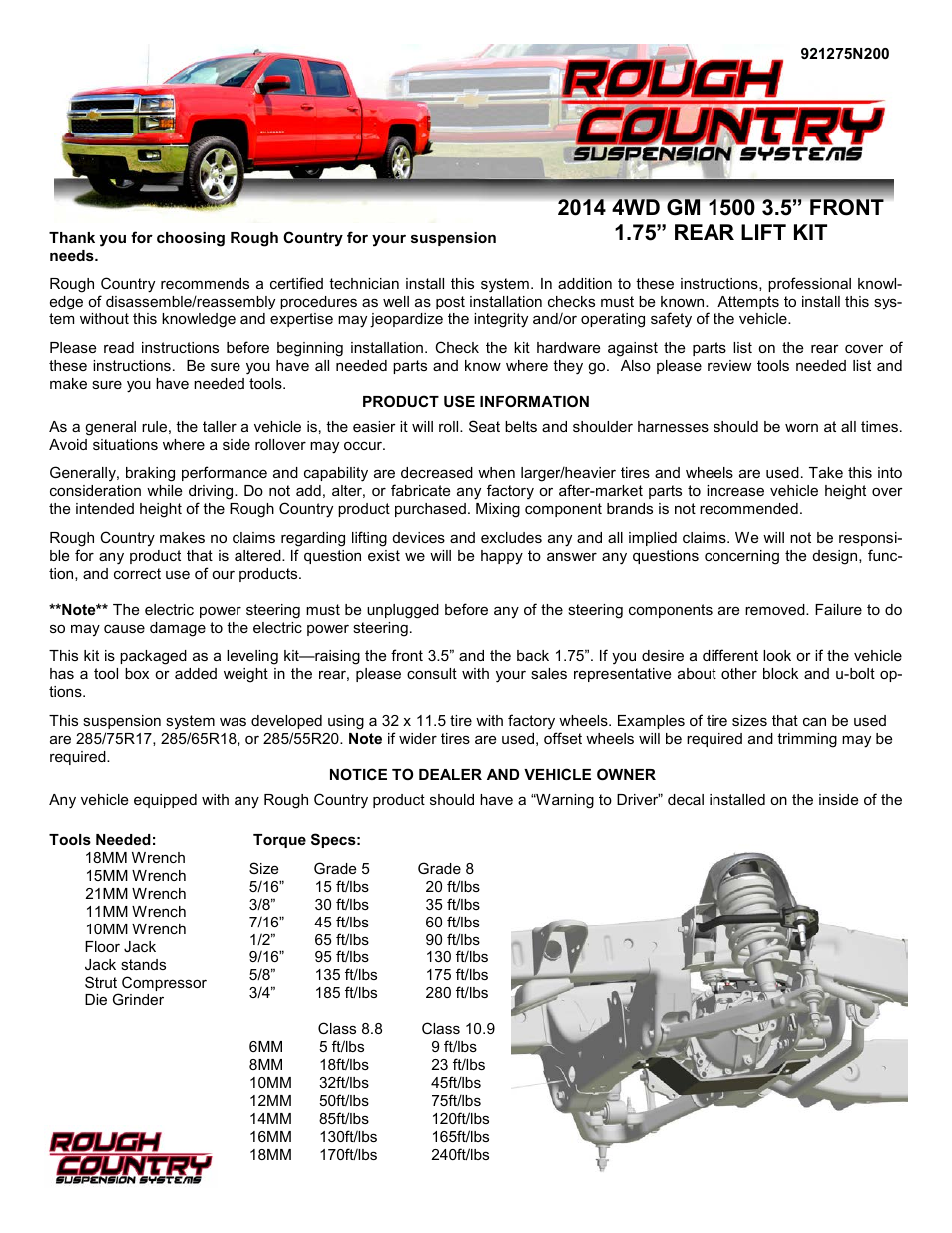 Rough Country 294.20 User Manual | 28 pages