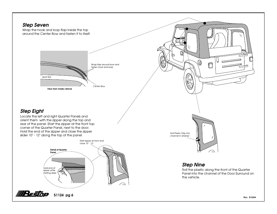 Step seven, Step nine, Step eight | Rough Country 51124-15 User Manual | Page 6 / 11