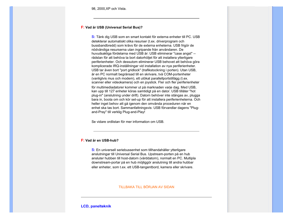 Lcd, panelteknik | Philips 220SW9FS User Manual | Page 8 / 118