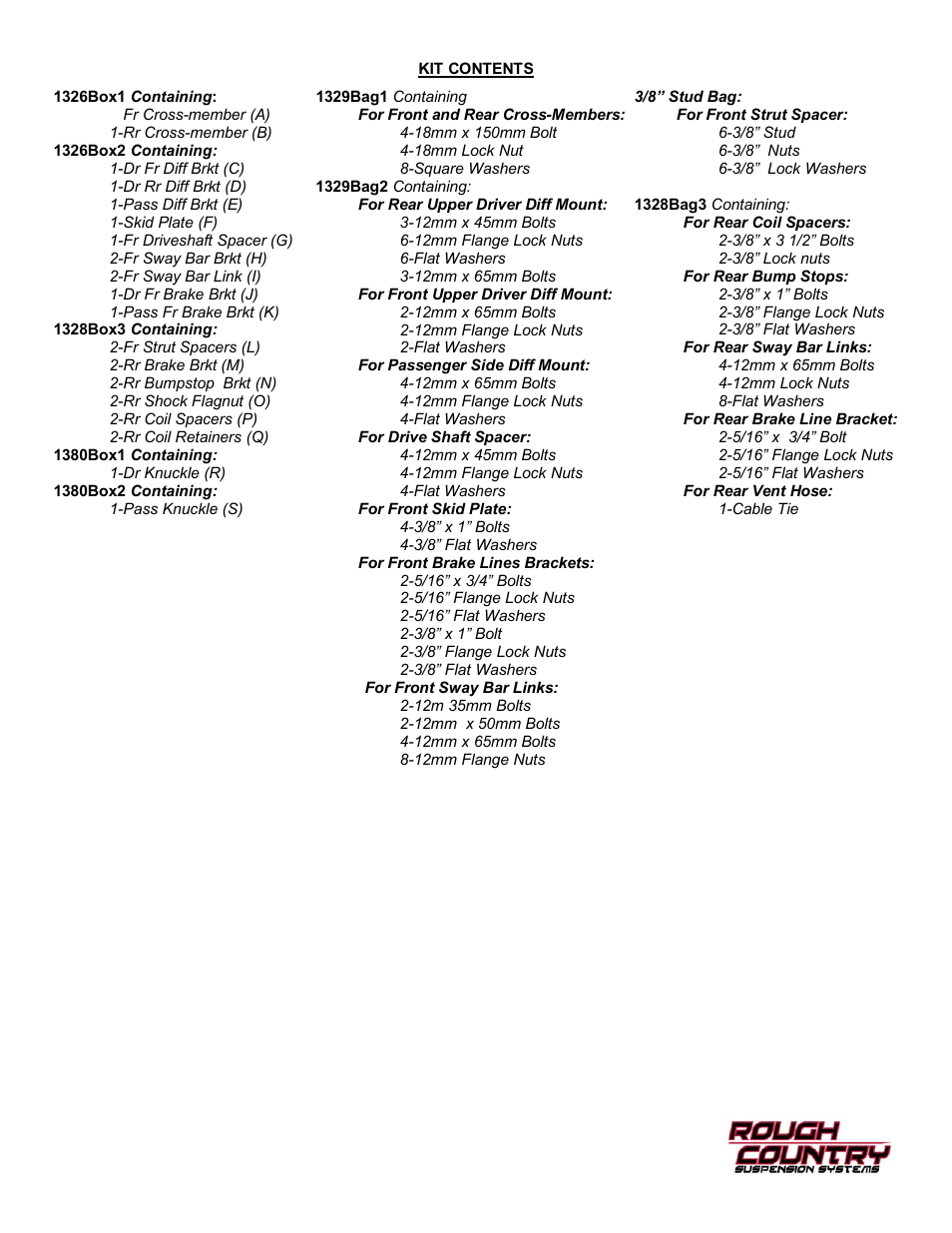 Rough Country 328S User Manual | Page 2 / 20