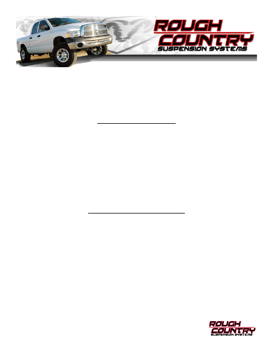 Rough Country 376.20 User Manual | 8 pages