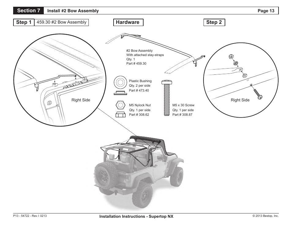 54722_installguide_02feb13-13, Step 1 step 2, Hardware | Rough Country 54722-35 User Manual | Page 14 / 32