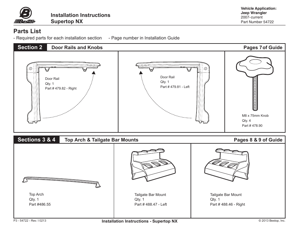 54722_installguide_02feb13-03, Parts list | Rough Country 54722-35 User Manual | Page 4 / 32