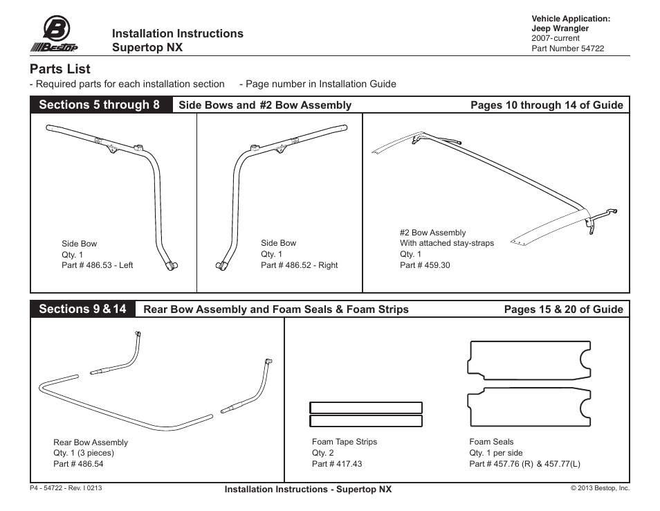 54722_installguide_02feb13-04, Parts list | Rough Country 54722-35 User Manual | Page 5 / 32
