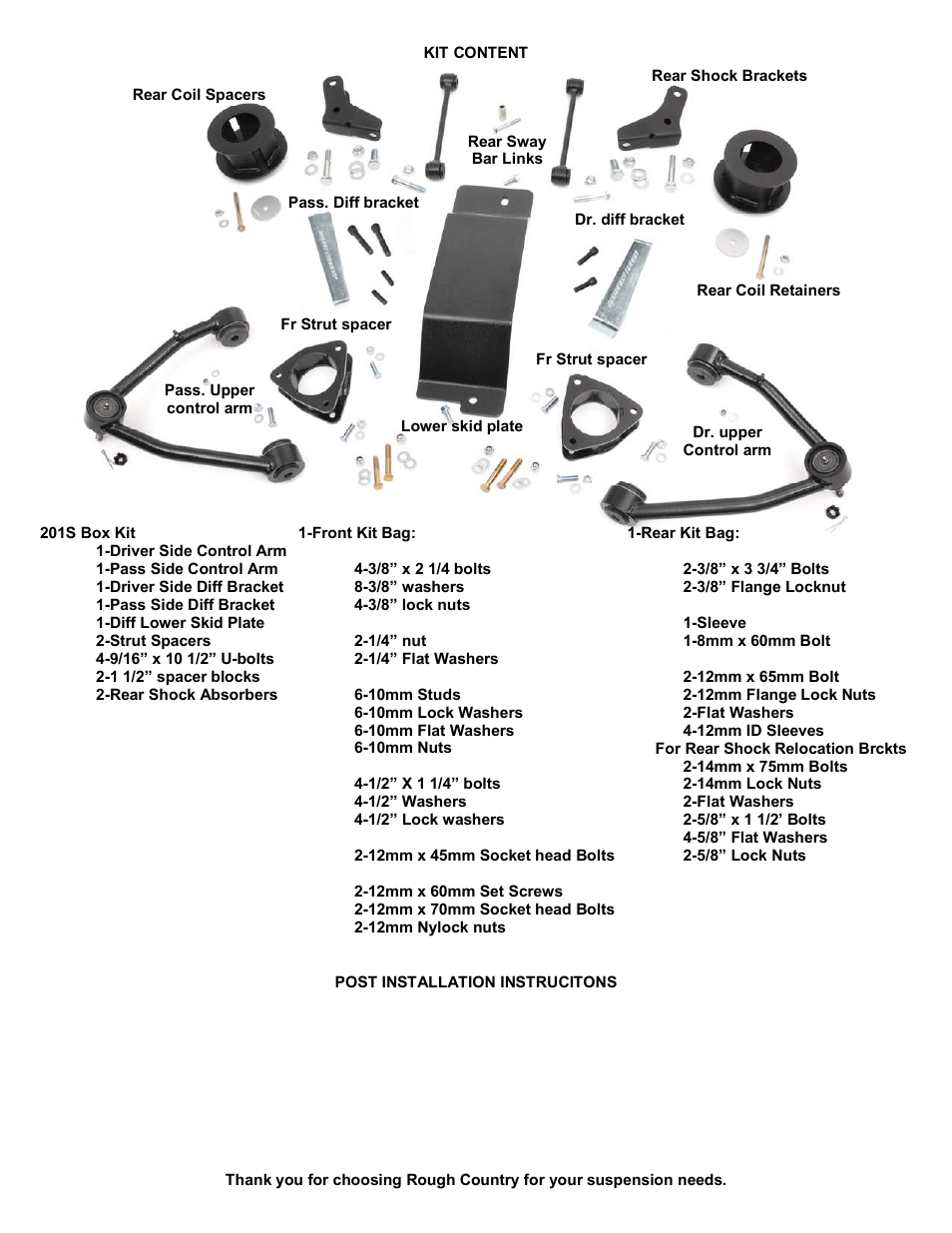 Rough Country 268.20 User Manual | Page 8 / 8