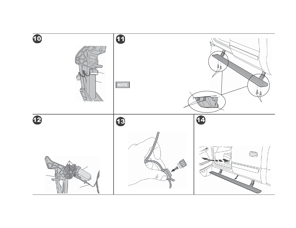 Powerboard, Installation instructions, Install lights | Install running boards, Reinstall fuse, Install motor, Test doors and powerboards | Rough Country 75141-15 User Manual | Page 5 / 7