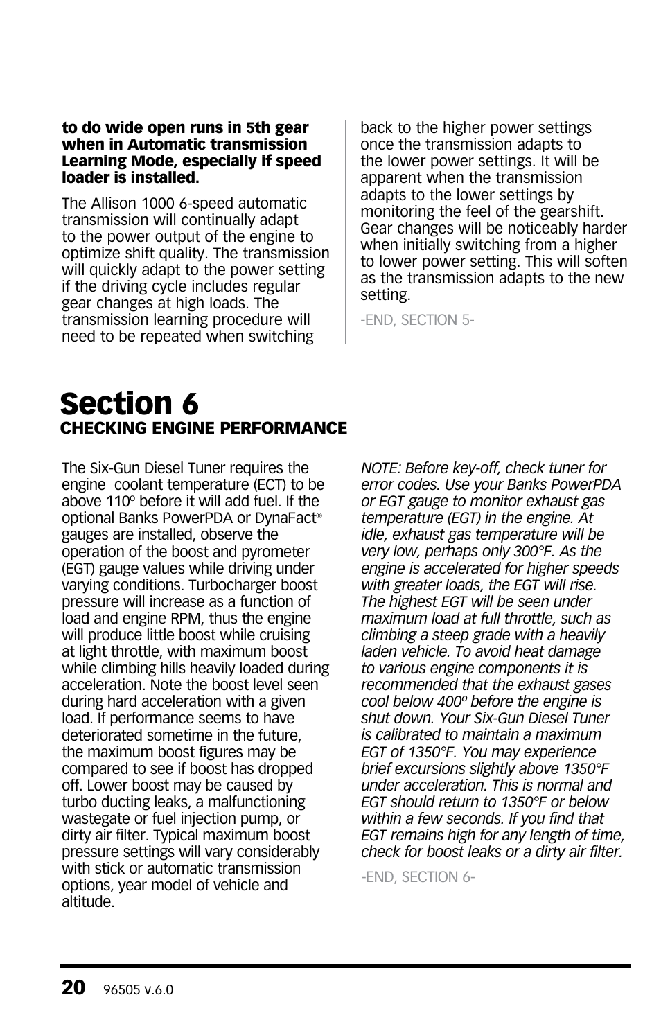 Banks Power Chevy_GMC Trucks: Duramax LLY-LBZ (Diesel ’06 - 07 6.6L) Tuner- Six-Gun Diesel Tuner '06 -07 (PDA) Compatible with Optional PowerPDA & Speed-Loader User Manual | Page 20 / 28