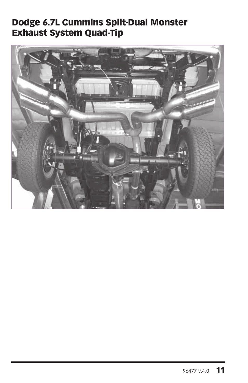 Banks Power Dodge Trucks: (Diesel ’07 - 12 6.7L Cummins) Exhaust- Monster Exhaust, Split-Dual Quad Tip ,side exit '07-09 Including Mega Cab User Manual | Page 11 / 12