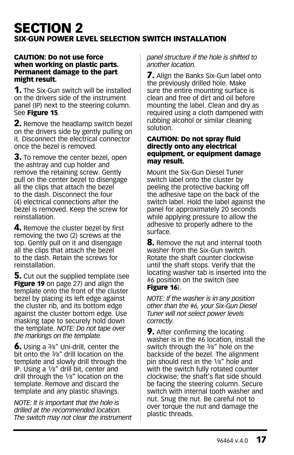Banks Power Dodge Trucks: (Diesel ’03 - 07 5.9L Cummins) Tuner- Six-Gun Diesel Tuner w optional Speed-Loader Module, (325 HP Dodge 5.9L Cummins 600 (24-valve) Trucks) '04-05 For use with Six-Gun Switch User Manual | Page 17 / 28