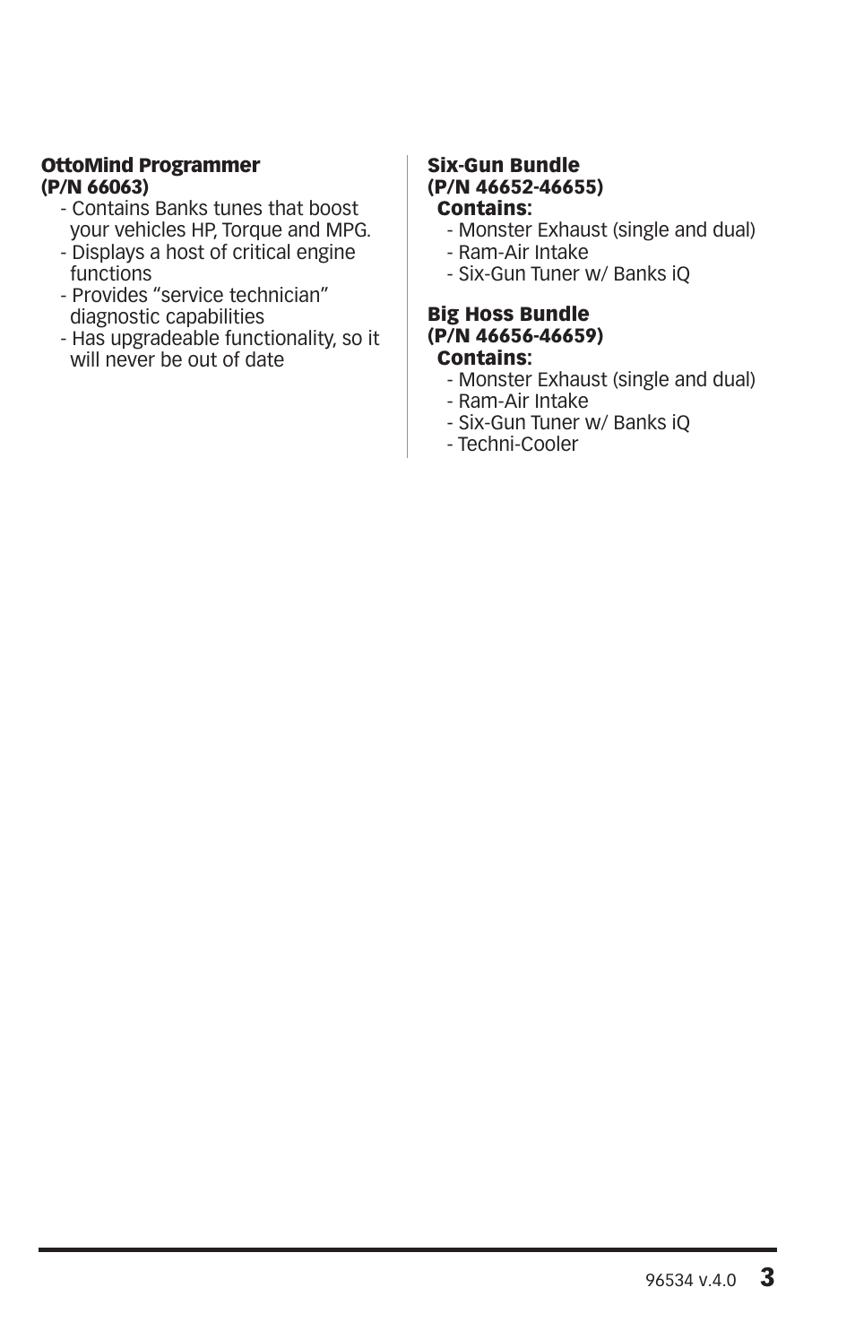 Banks Power Ford Trucks: (Diesel ’08 - 10 6.4L Power Stroke) Exhaust- Monster Exhaust, Single Passenger side exit '08-10 F-250_ F-350 User Manual | Page 3 / 16