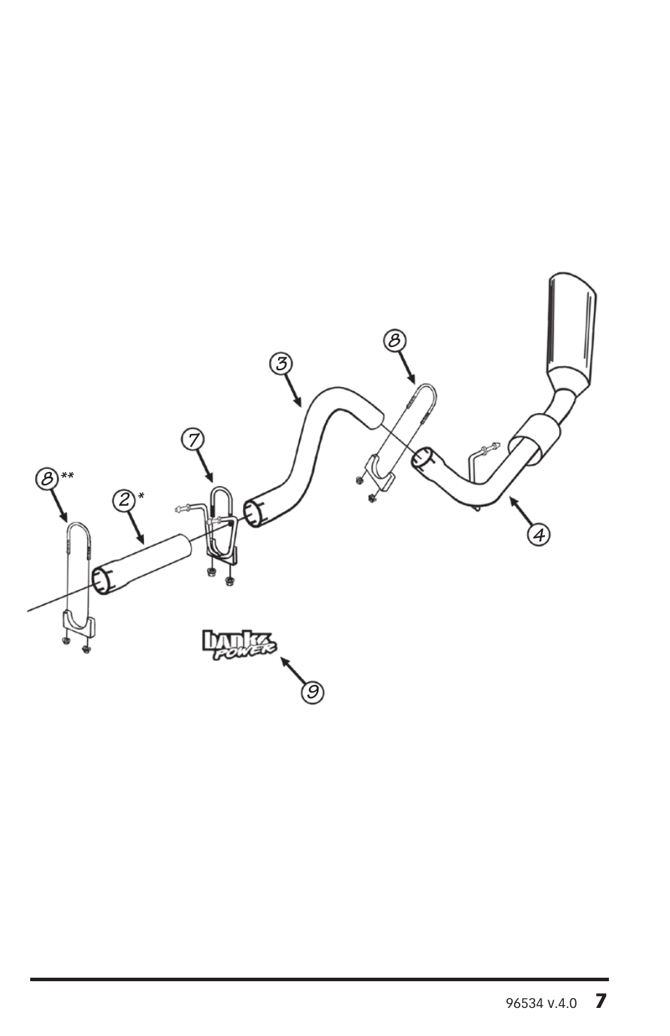 Banks Power Ford Trucks: (Diesel ’08 - 10 6.4L Power Stroke) Exhaust- Monster Exhaust, Single Passenger side exit '08-10 F-250_ F-350 User Manual | Page 7 / 16