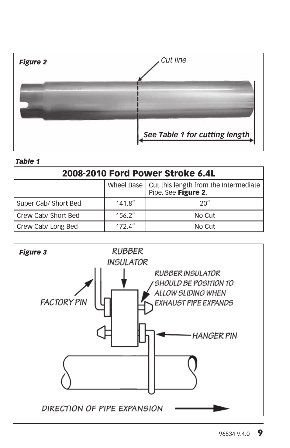 Banks Power Ford Trucks: (Diesel ’08 - 10 6.4L Power Stroke) Exhaust- Monster Exhaust, Single Passenger side exit '08-10 F-250_ F-350 User Manual | Page 9 / 16