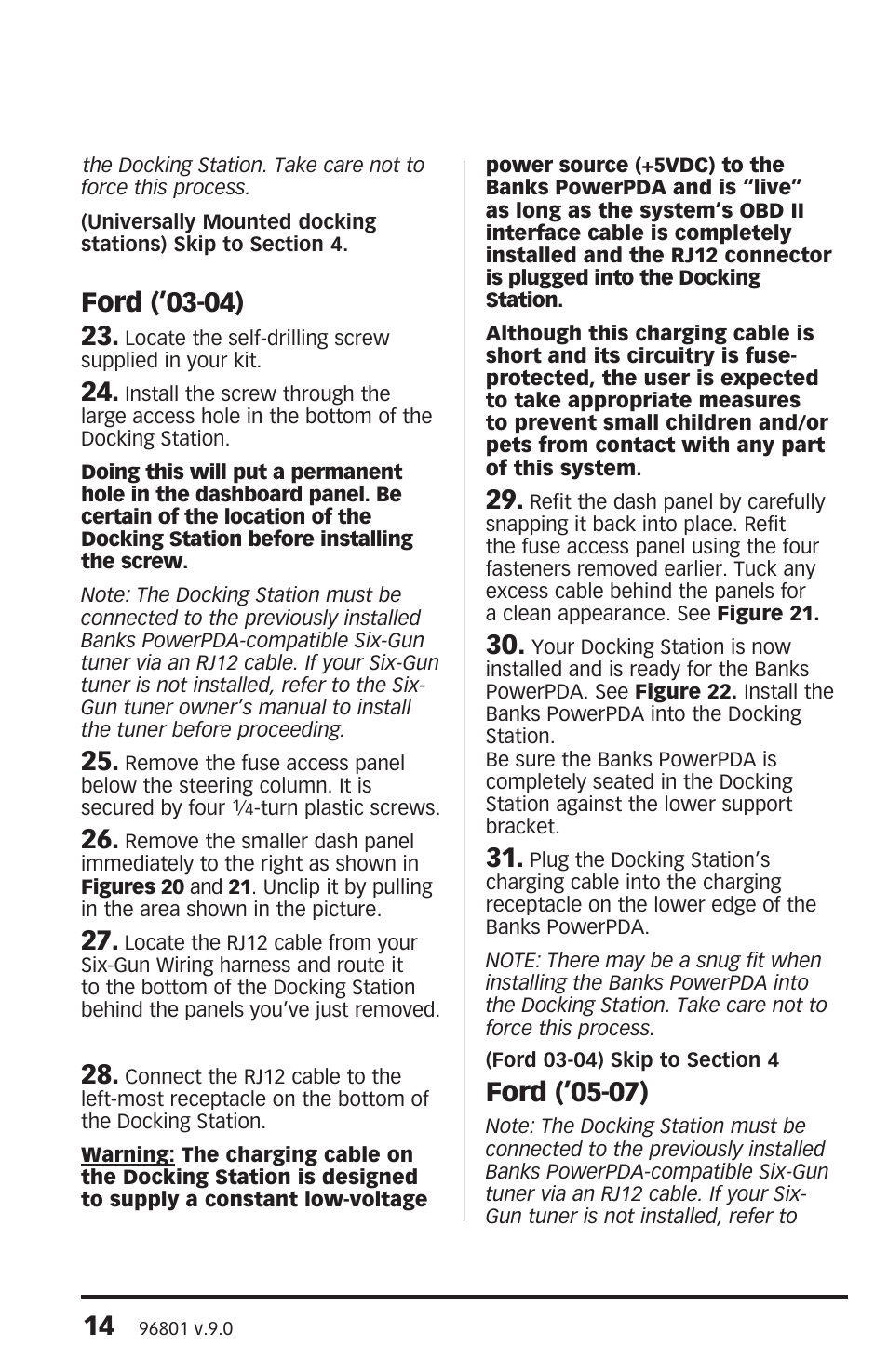 Ford (’05-07) | Banks Power Ford Trucks: (Diesel ’03 - 07 6.0L Power Stroke) Interface- PowerPDA Ford (03-09), Chevy (01-08), Dodge (03-07) User Manual | Page 14 / 44