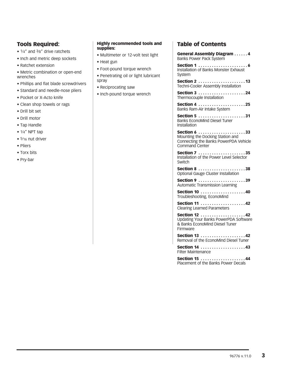 Banks Power Chevy_GMC Trucks: Duramax LB7 (Diesel ’01 - 04 6.6L) Power Systems- PowerPack & Stinger Systems w_ EconoMind (LB7 & LLY) '01-05 (PDA) Compatible w_ Optional PowerPDA User Manual | Page 3 / 45