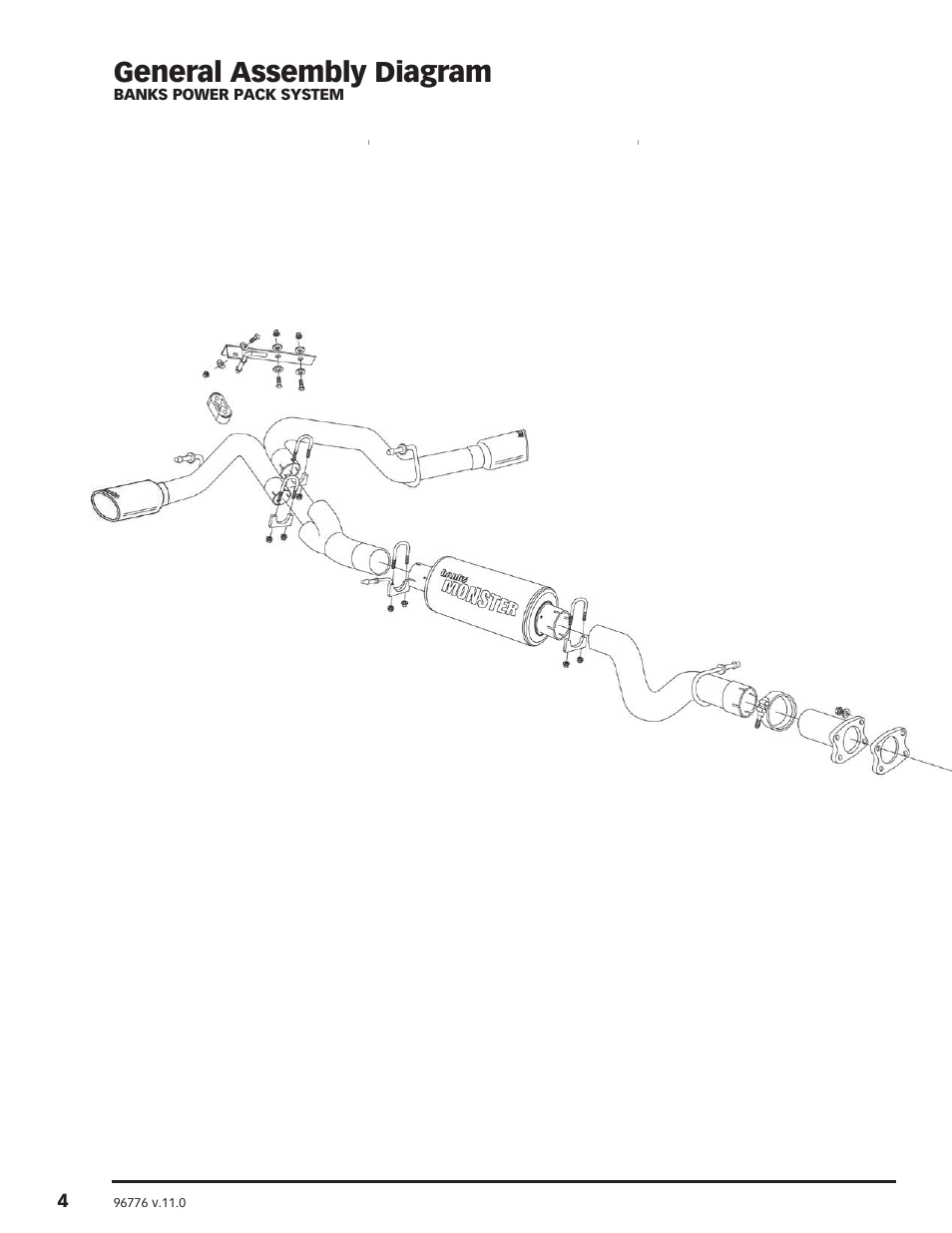 General assembly diagram | Banks Power Chevy_GMC Trucks: Duramax LB7 (Diesel ’01 - 04 6.6L) Power Systems- PowerPack & Stinger Systems w_ EconoMind (LB7 & LLY) '01-05 (PDA) Compatible w_ Optional PowerPDA User Manual | Page 4 / 45