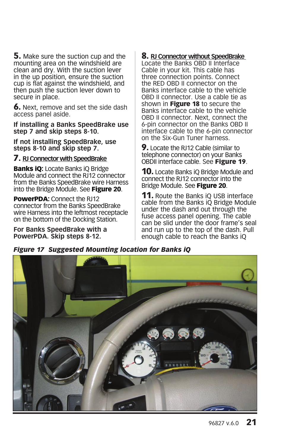 Banks Power Ford Trucks: (Diesel ’08 - 10 6.4L Power Stroke) Tuner- Six-Gun Diesel Tuner & SpeedBrake, For use with Banks iQ '08-10 Compatible with PowerPDA User Manual | Page 21 / 36